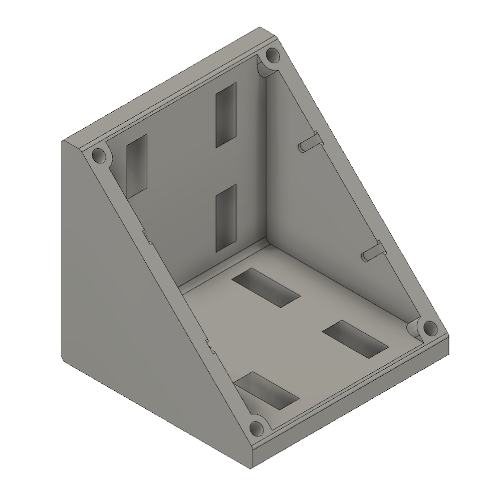 40-130-1 MODULAR SOLUTIONS ALUMINUM GUSSET<br>90MM X 90MM ANGLE W/HARDWARE